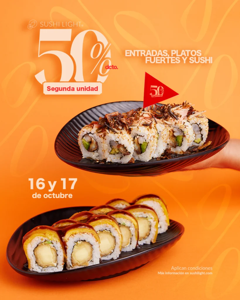 Descuento 50% sushi